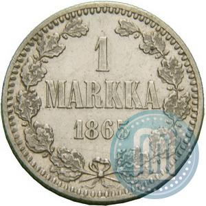 Picture 1 markka 1865 year S 