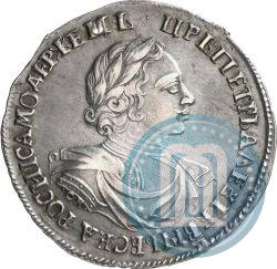 Фото 1 рубль 1719 года OK "Портрет в латах"