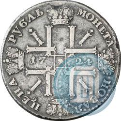 Фото 1 рубль 1724 года СПБ "Солнечный, в латах"