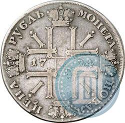Фото 1 рубль 1724 года СПБ "Солнечный, в латах"