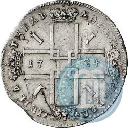 Фото 1 рубль 1724 года  "Портрет в античных доспехах"
