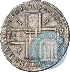 Фото 1 рубль 1724 года  "Портрет в античных доспехах"