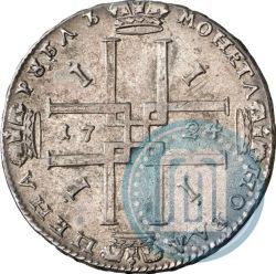 Фото 1 рубль 1724 года  "Портрет в античных доспехах"