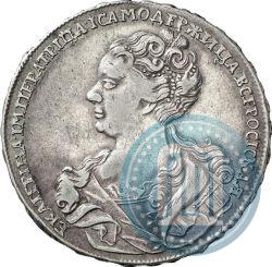 Фото 1 рубль 1726 года  "Московский тип, портрет влево"