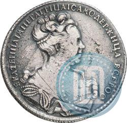 Picture 1 rouble 1727 year СПБ "High haircut"