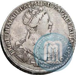Фото Полтина 1727 года СПБ "Петербургский тип, портрет вправо"