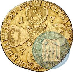 Picture 10 roubles 1774 year СПБ 