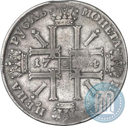 Фото 1 рубль 1724 года СПБ "Солнечный, в латах"