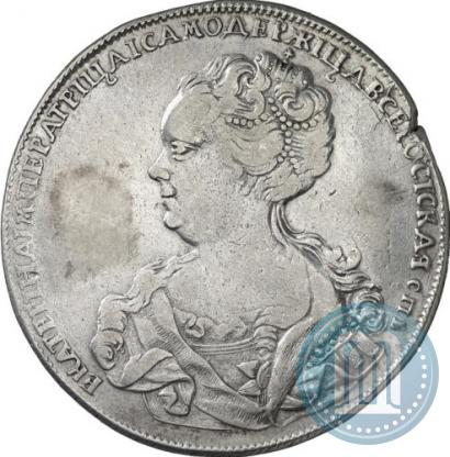 Фото 1 рубль 1725 года СПБ "Петербургский тип, портрет влево"