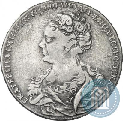 Фото 1 рубль 1725 года  "Московский тип, портрет влево"