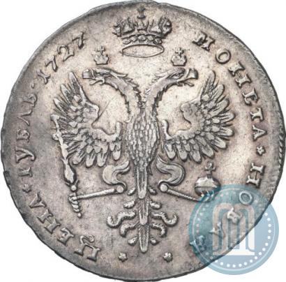 Фото 1 рубль 1727 года  "Московский тип, портрет вправо"