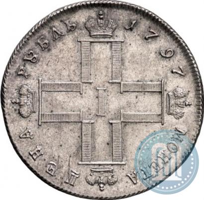 Фото 1 рубль 1797 года СМ-ФЦ "Утяжеленный"