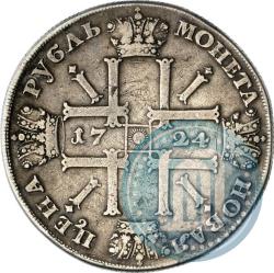 Фото 1 рубль 1724 года СПБ "Солнечный, в латах"