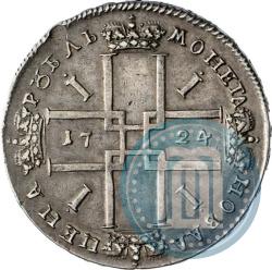 Фото 1 рубль 1724 года OK "Портрет в античных доспехах"