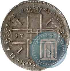 Фото 1 рубль 1724 года  "Портрет в античных доспехах"