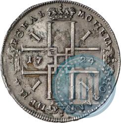 Фото 1 рубль 1724 года OK "Портрет в античных доспехах"