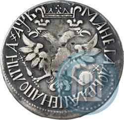 Picture Poltina 1702 year  "Without ribbons near the wreath"