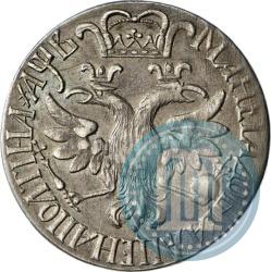Picture Poltina 1702 year  "Without ribbons near the wreath"