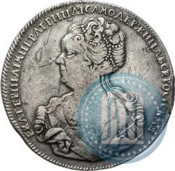 Picture 1 rouble 1725 year СПБ "Petersburg type, portrait turned to the left"