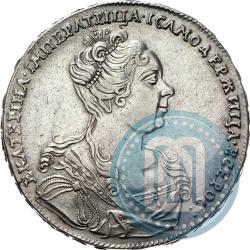 Picture 1 rouble 1727 year  "Moscow type, portrait turned to the right"