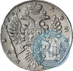 Фото 1 рубль 1734 года  "Тип 1735 года"