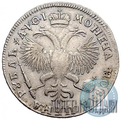 Фото 1 рубль 1719 года OK "Портрет в латах"