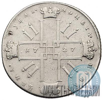 Фото 1 рубль 1727 года  "Монограмма на реверсе. Пробный"