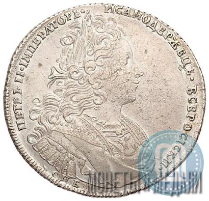 Фото 1 рубль 1727 года СПБ "Петербургский тип"