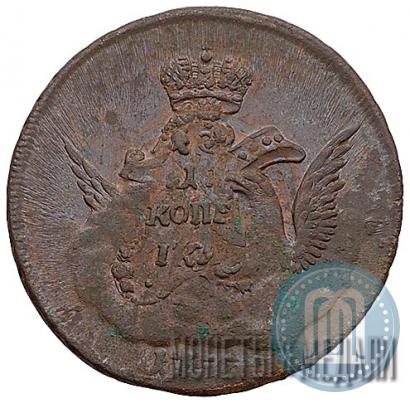 Фото 1 копейка 1755 года ММД 