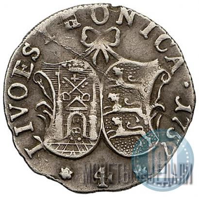 Фото 4 копейки 1757 года  "Ливонез"