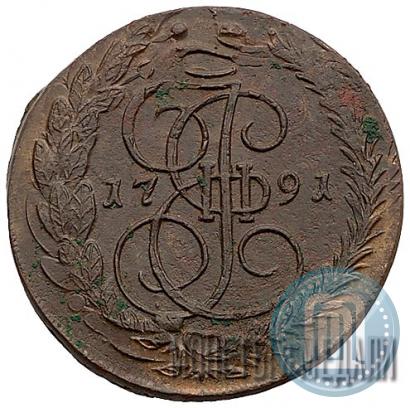 Picture 5 kopecks 1791 year ЕМ 