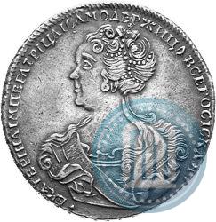 Фото 1 рубль 1725 года СПБ "Петербургский тип, портрет влево"