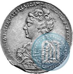 Фото 1 рубль 1726 года  "Московский тип, портрет влево"