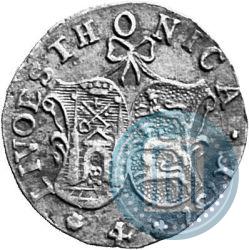 Picture 4 kopecks 1757 year  "For Livonia"