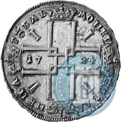 Фото 1 рубль 1724 года  "Портрет в античных доспехах"