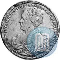 Picture 1 rouble 1725 year СПБ "Petersburg type, portrait turned to the left"