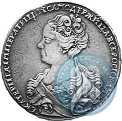 Picture 1 rouble 1726 year  "Moscow type, portrait turned to the left"