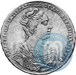 Фото 1 рубль 1726 года  "Московский тип, портрет вправо"