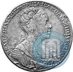 Фото 1 рубль 1726 года СПБ "Петербургский тип, портрет вправо"