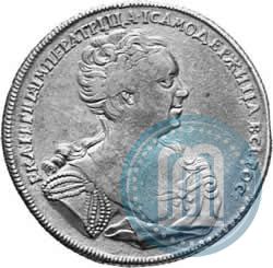 Фото 1 рубль 1726 года СПБ "Петербургский тип, портрет вправо"