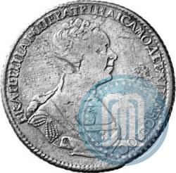 Picture Poltina 1726 year  "Petersburg type, portrait turned to the right"