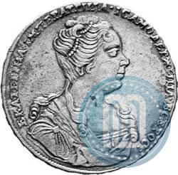 Picture 1 rouble 1727 year  "Moscow type, portrait turned to the right"