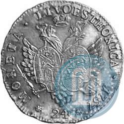 Picture 24 kopecks 1757 year  "For Livonia"