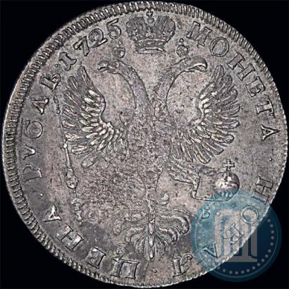 Фото 1 рубль 1725 года СПБ "Петербургский тип, портрет влево"