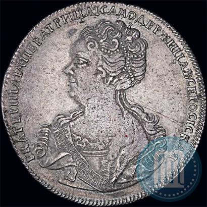 Фото 1 рубль 1725 года СПБ "Петербургский тип, портрет влево"