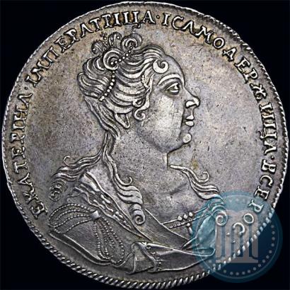 Picture 1 rouble 1727 year  "Moscow type, portrait turned to the right"
