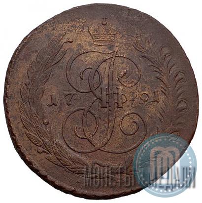 Фото 5 копеек 1791 года ЕМ "Павловский перечекан"