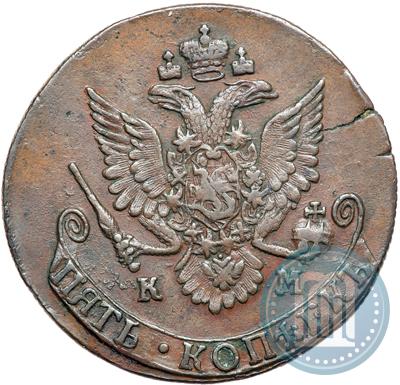 Фото 5 копеек 1781 года КМ 