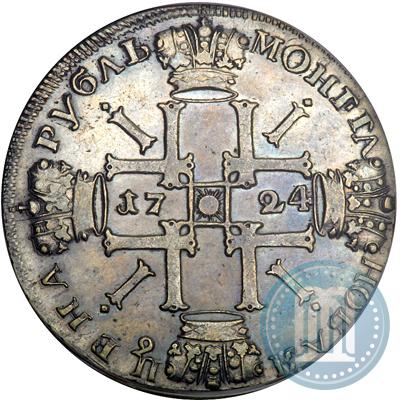 Picture 1 rouble 1724 year СПБ "Sun rouble, portrait in armour"