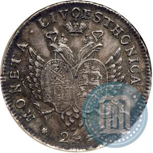Picture 24 kopecks 1757 year  "For Livonia"